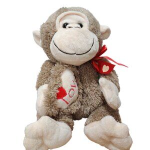 DanDee Collector’s Choice Monkey Plush Stuffed Animal Red Heart Love Toy 10"